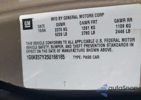 2005 Cadillac Deville Dhs from USA, damaged, VIN 1G6KE57Y25U166185